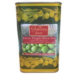 Extra Virgin Olive Oil  Nocellara of  Castelvetrano Trapani 500 ml/5 liter Gallina Farms