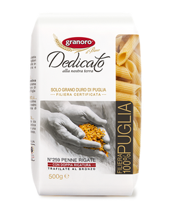 Granoro Dedicato Penne Rigate Pasta #259, 1.1lb | 500g