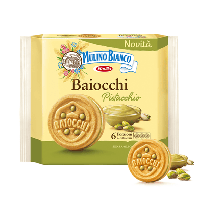 Mulino Bianco Baiocchi Cookies with Pistacchio Cream, 5.92 oz